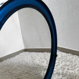 Round blue plexiglass mirror from the 70s