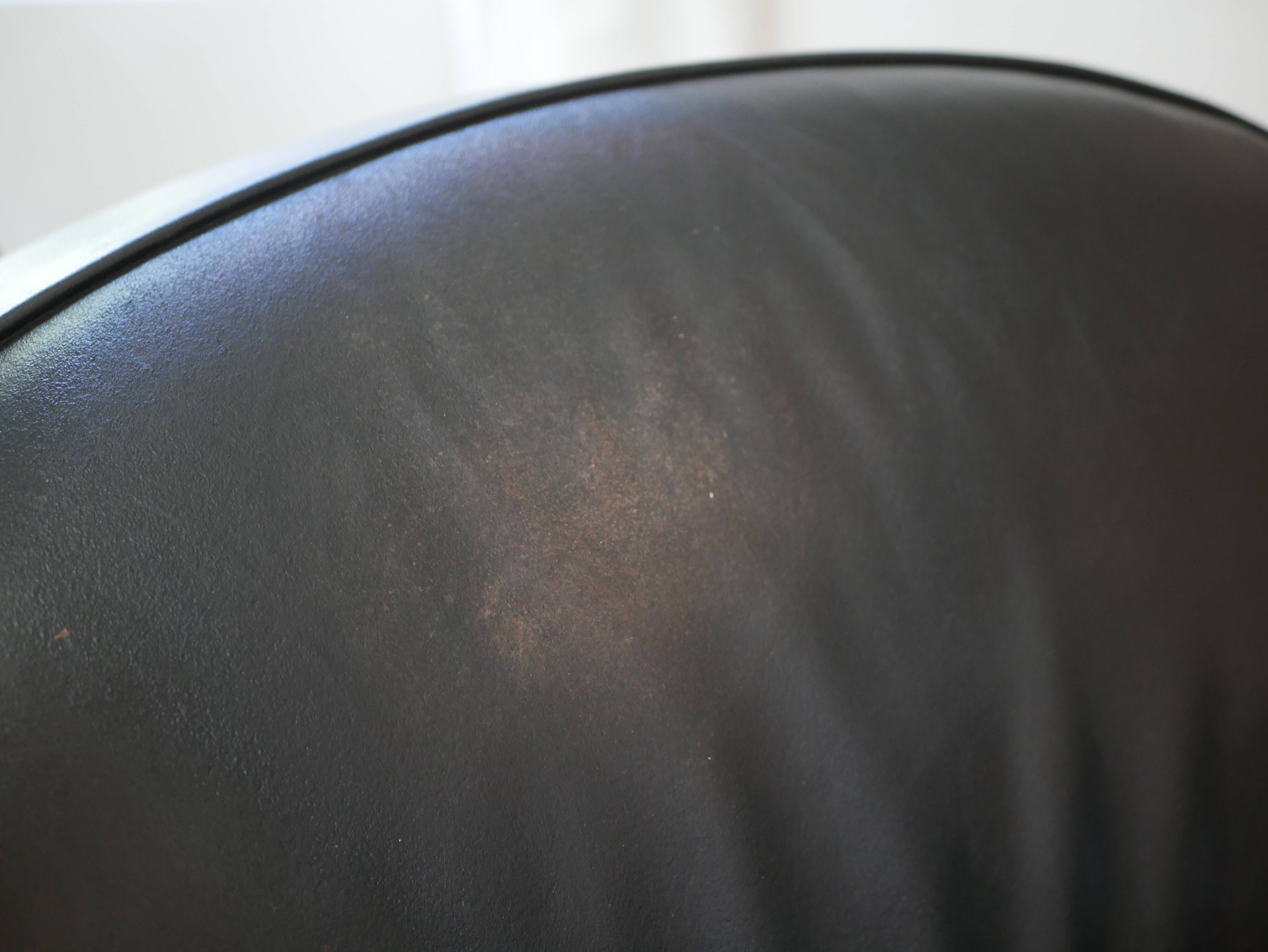 Black leather club chair