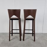 Brazilian leather bar stools, 1980s