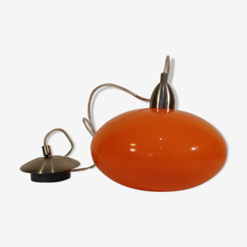 Suspension verre ovale orange