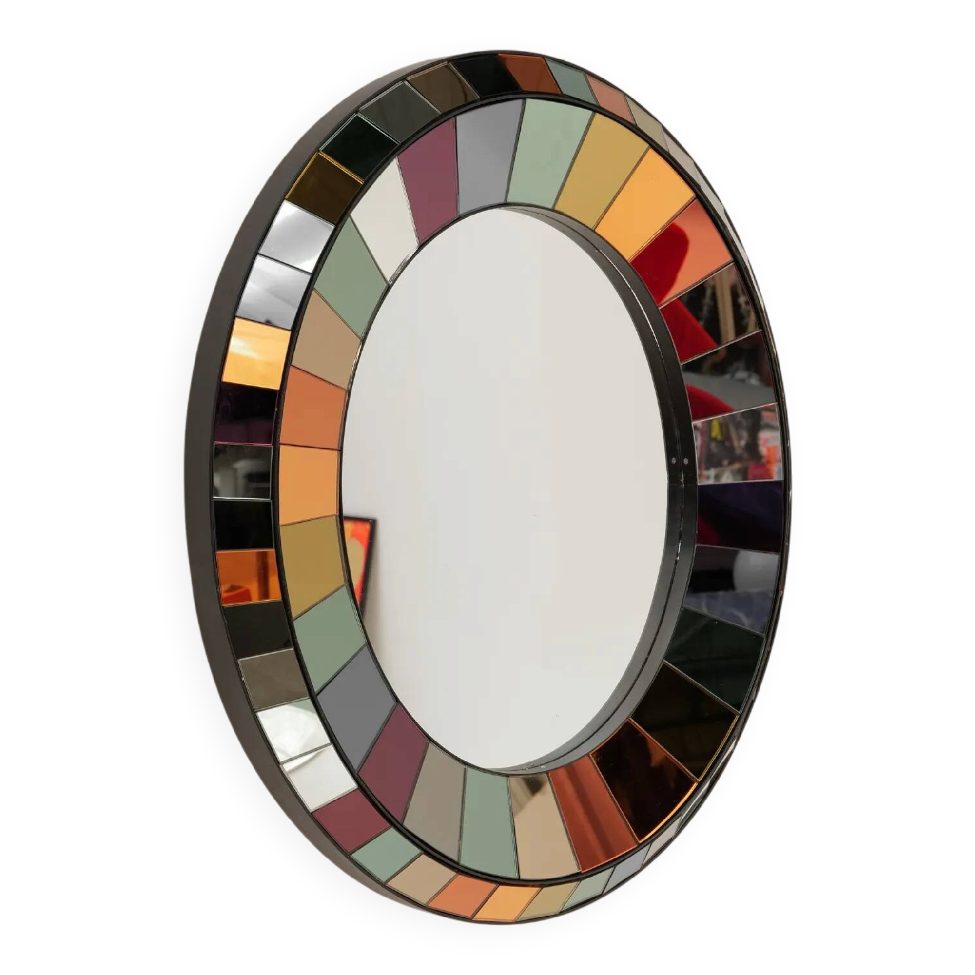 Enamel mirror, anonymous creation signed "Freedom" and numbered.