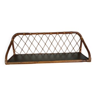Vintage rattan wall shelf
