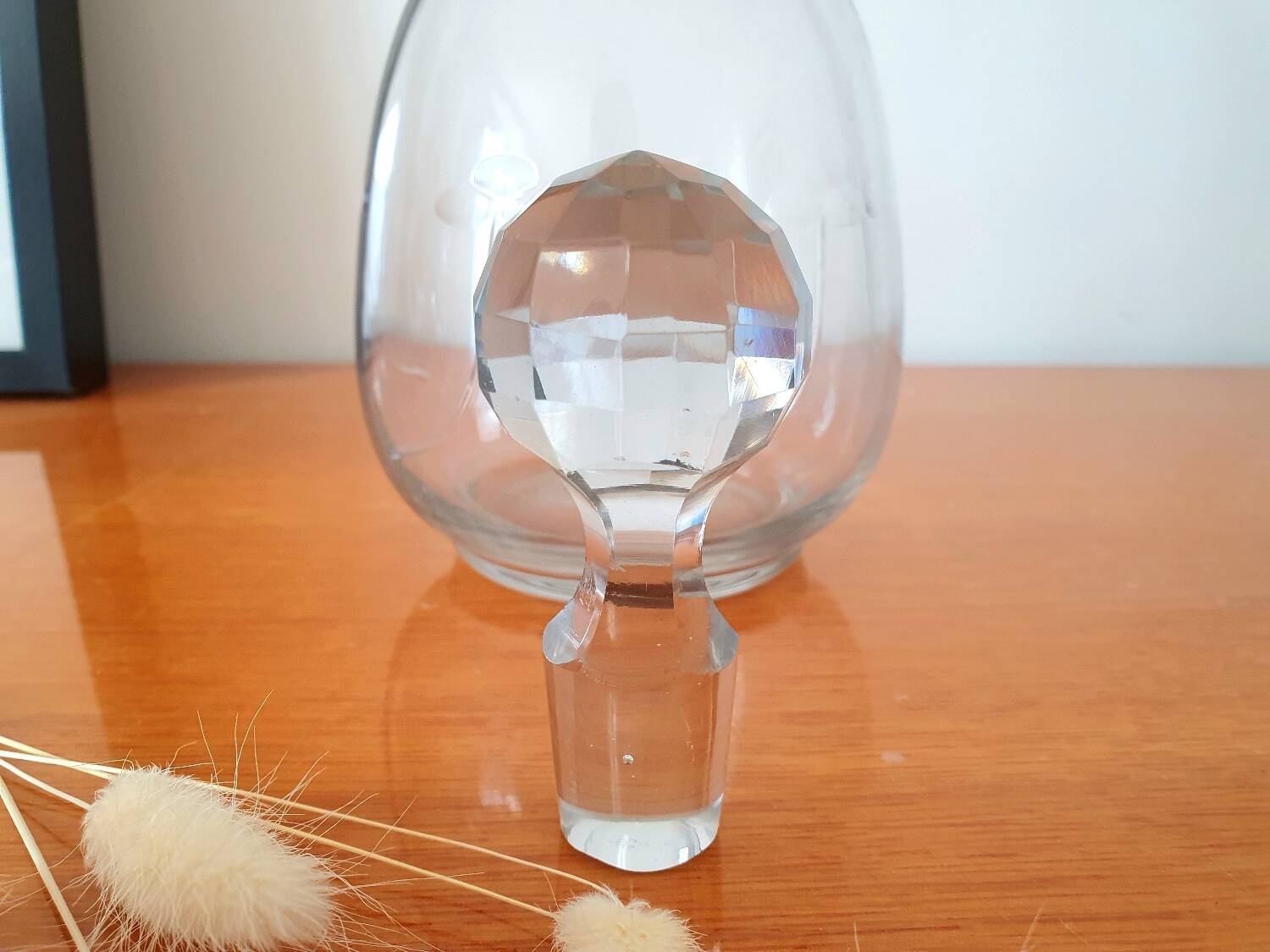 Vintage etched glass carafe