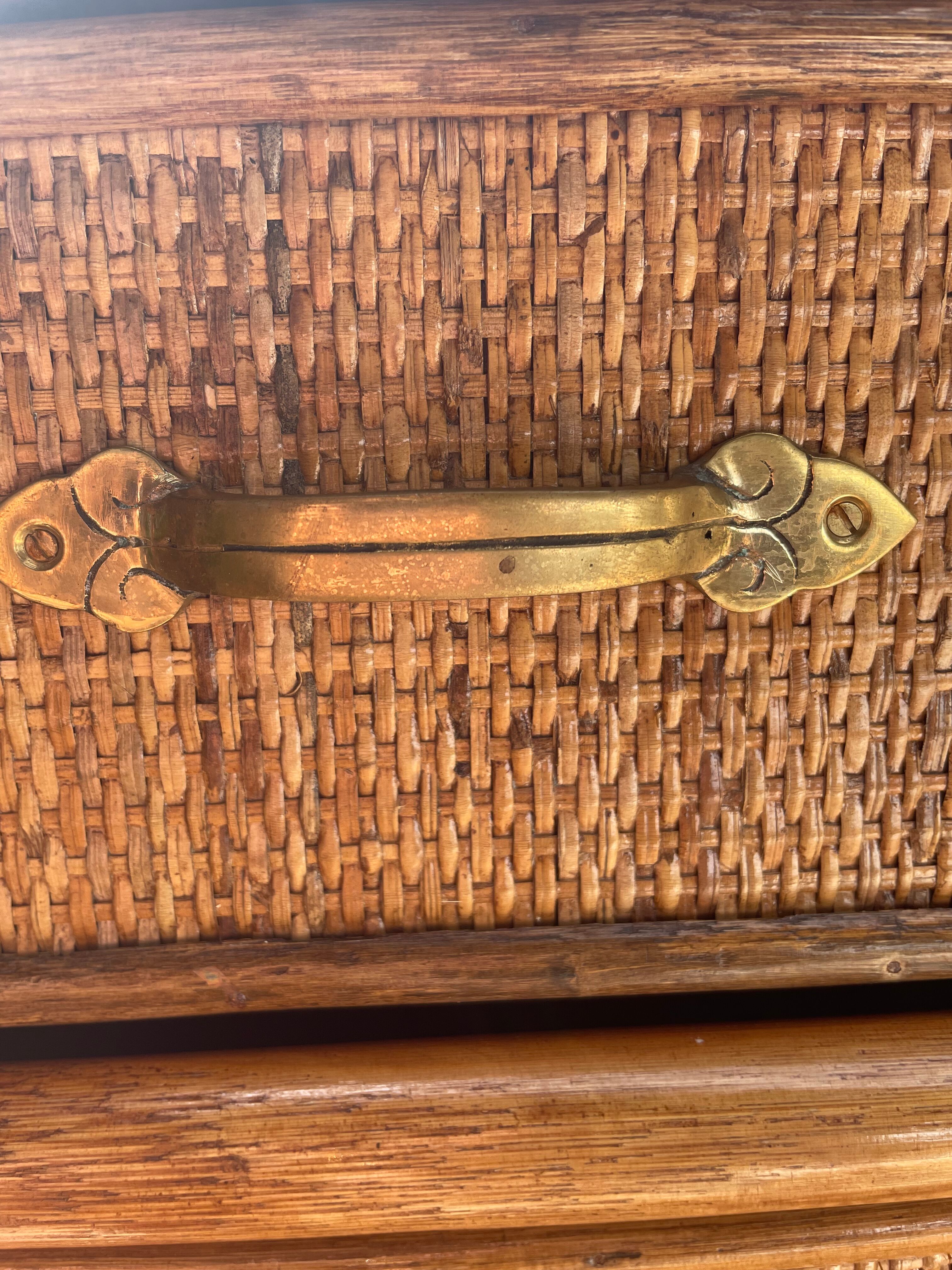 Commode osier et rotin