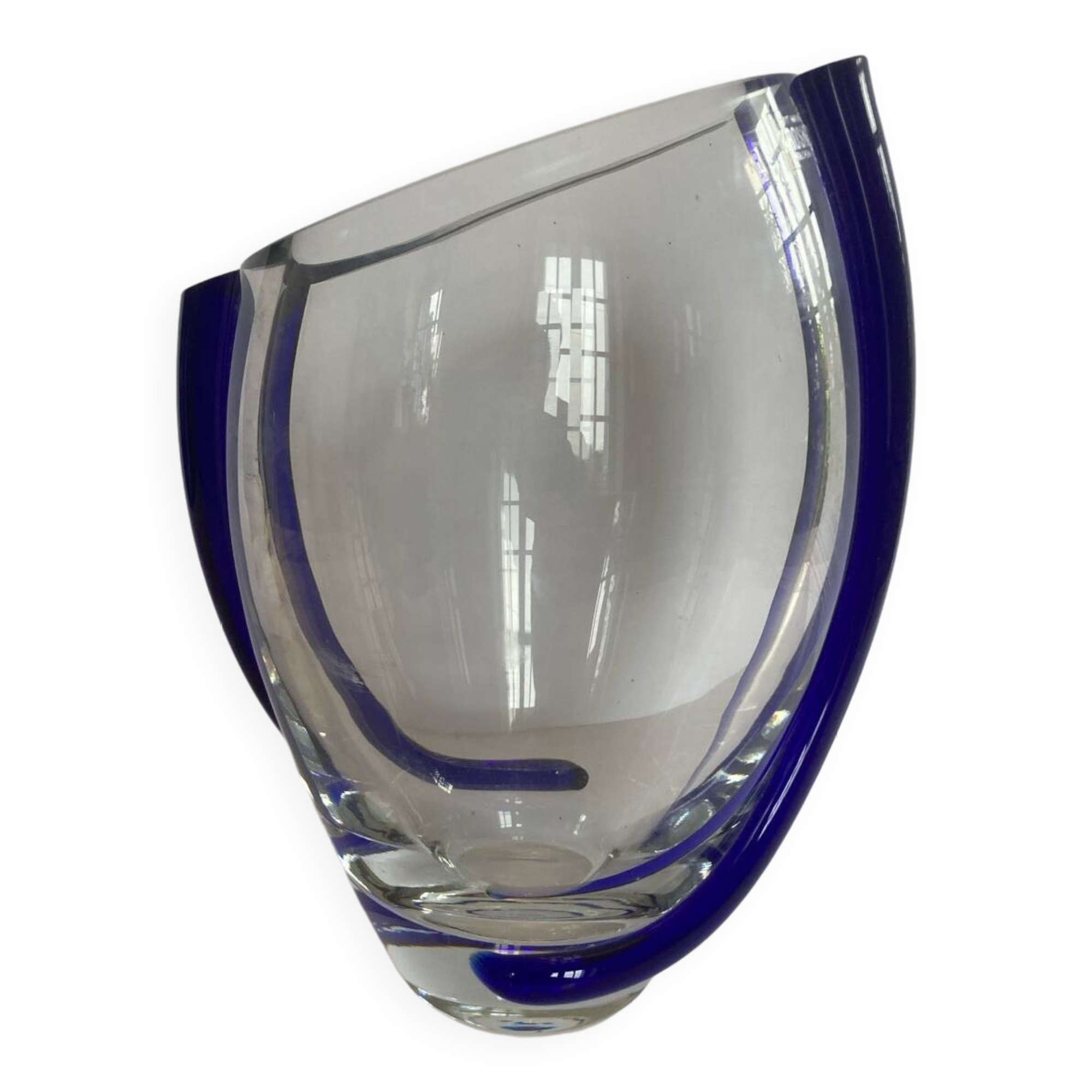 Krosno cobalt swirl glass vase
