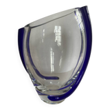 Vase verre tourvillon cobalt krosno