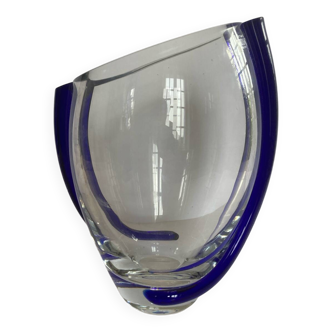 Vase verre tourvillon cobalt krosno
