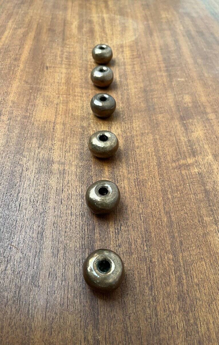 Brutalist Mid-Century Candle Holder in Bronze, 1960s, set of 6