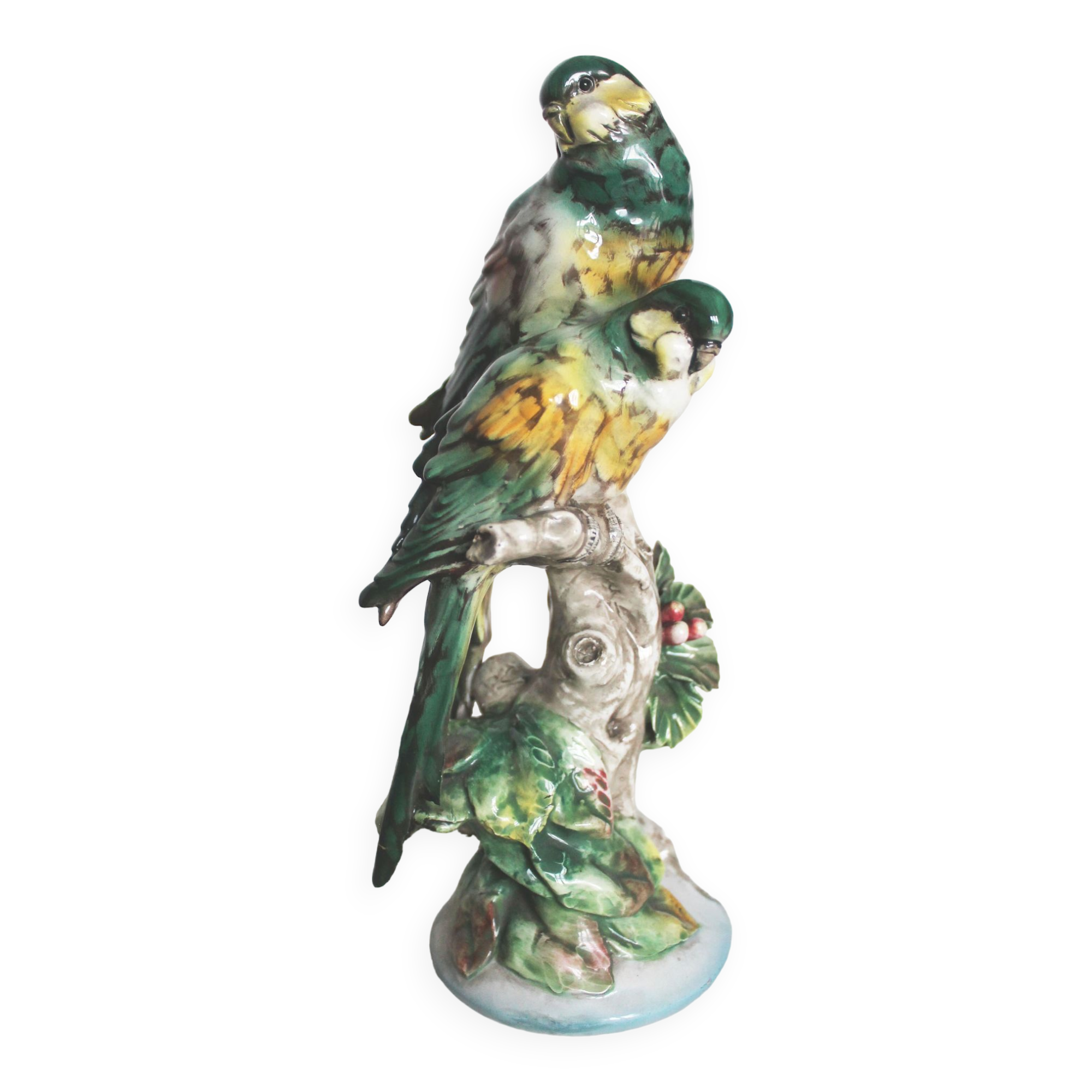 Couple of ceramic parakeets