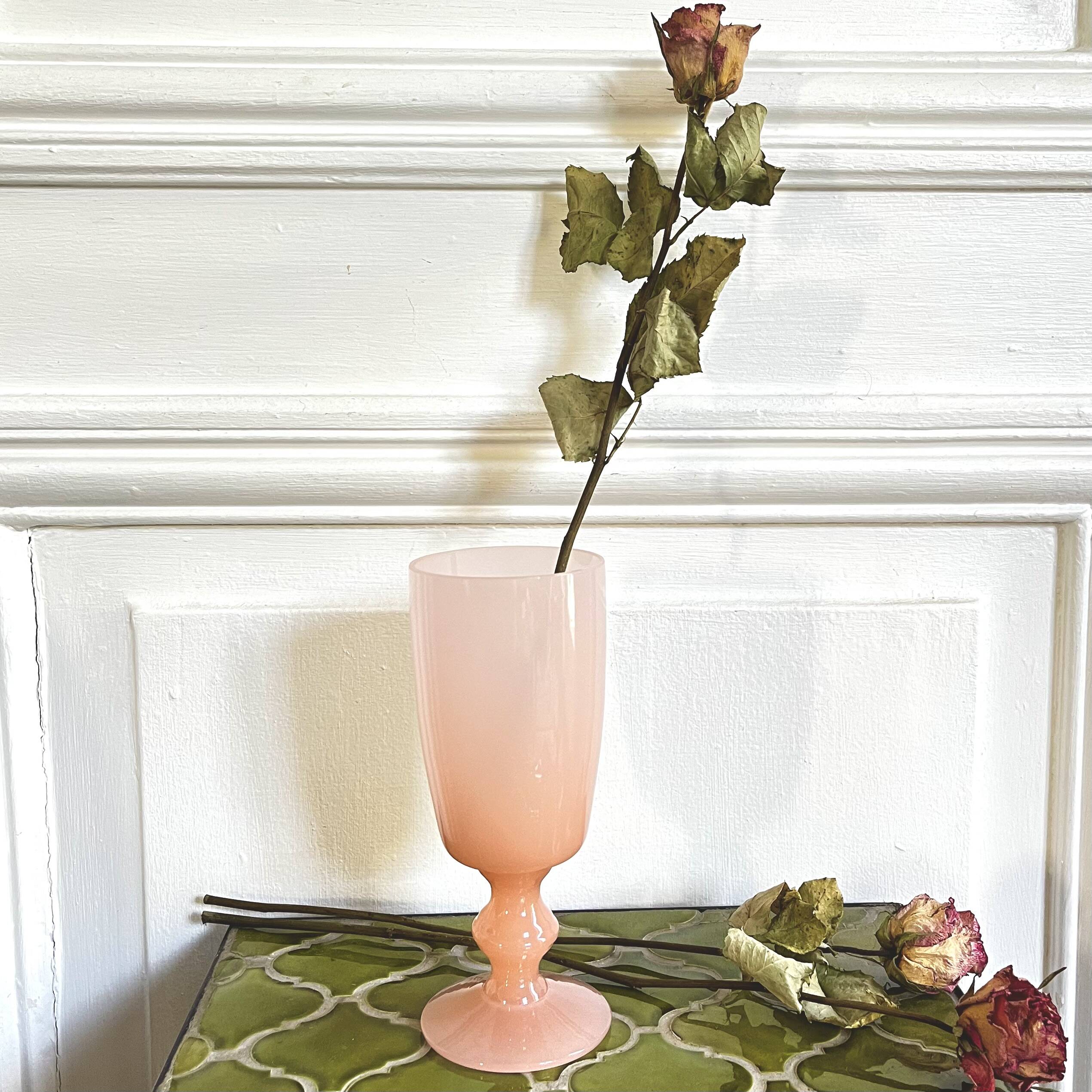 Pink opaline vase