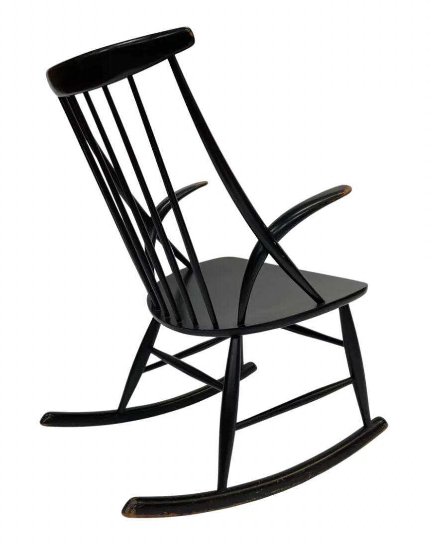 Fauteuil à bascule vintage Illum Wikkelso design danois