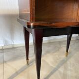 Pair of vintage bedside tables in marquetry wood – revisited Art Deco style