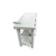Light blue painted wooden workbench