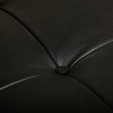 Scandinavian Daybed in Teak and Black Leather attributed to Horsens Møbelfa