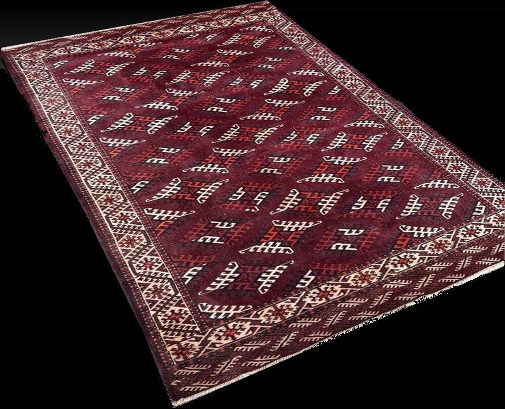Turkmen Bukhara Yomud Rug: 3.10 X 2.08 Meters