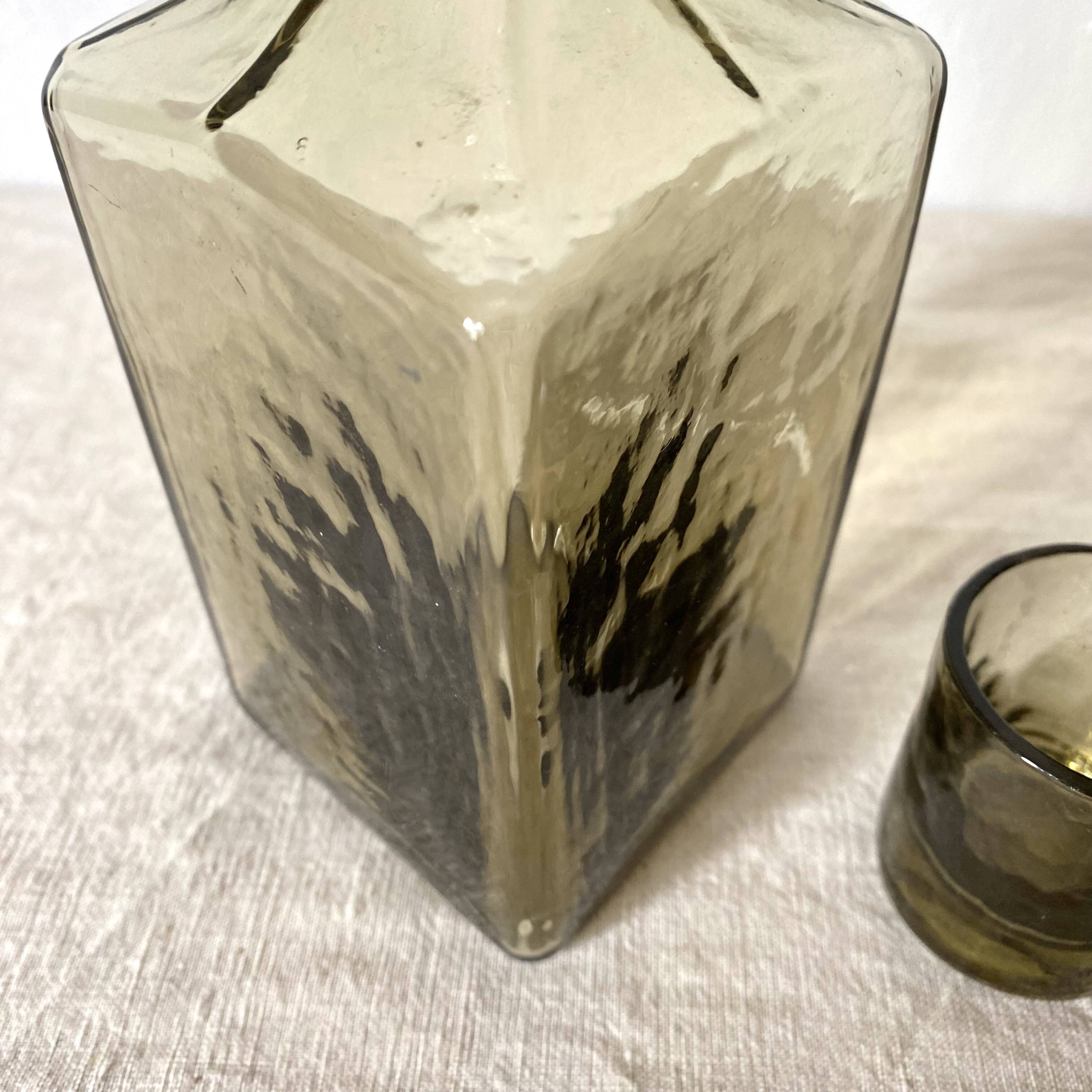 Porte-serviettes Vintage Années 70 – Verre Fumé Gris – Déco Rétro Salle De Bain