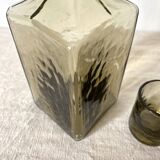 Smoked glass carafe and matching glasses, 1970s