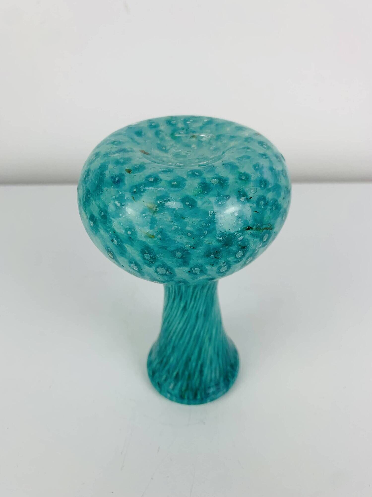Vintage green/blue blown glass vase