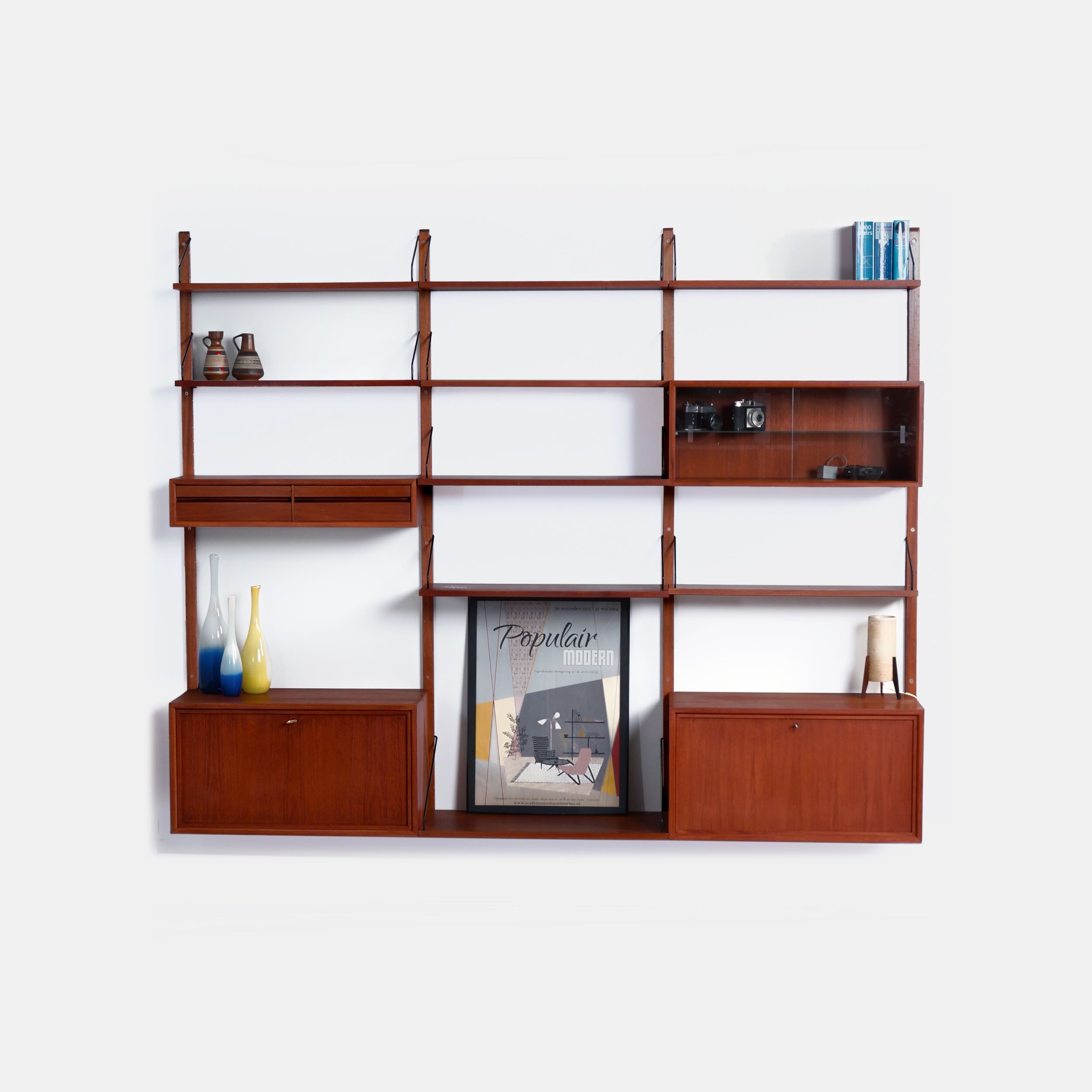 Royal System wall unit by Poul Cadovius for Cado, Denmark, 1960s – 17 pieces
