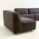 Set of 3 vintage space age modular leather sofas / armchairs in dark brown