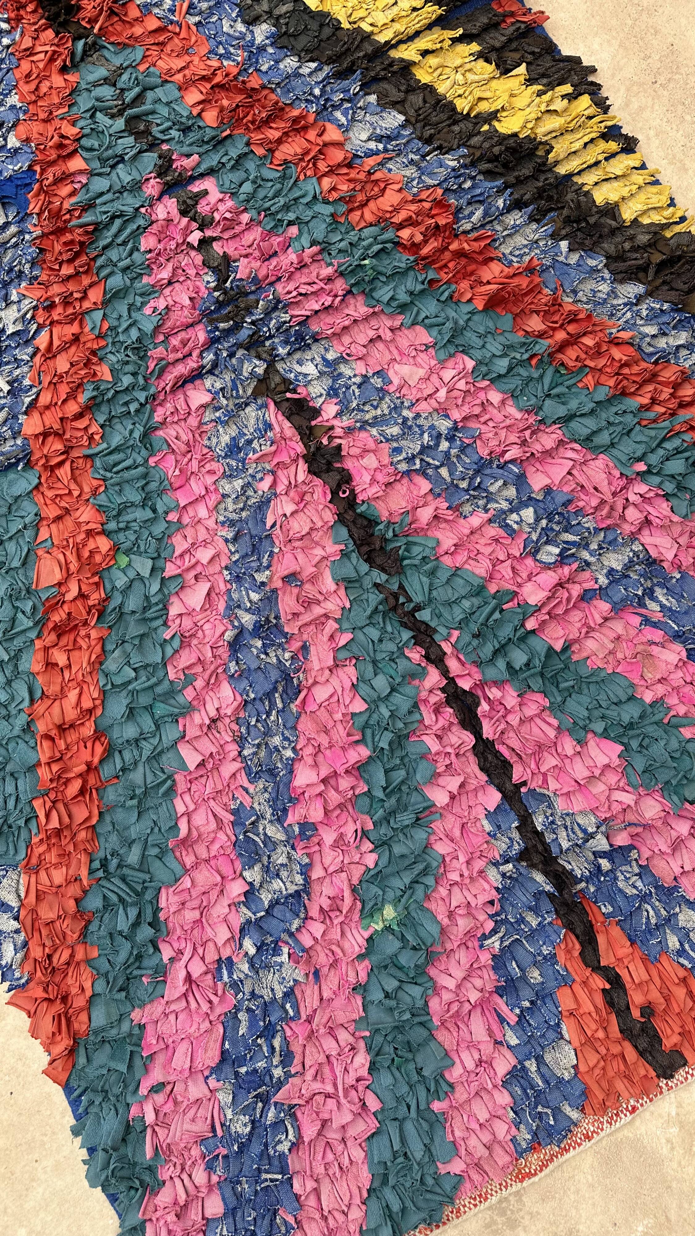 Colorful Boucherouite Berber rug - 104 x 202 cm