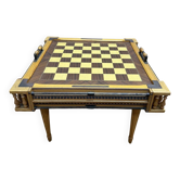 Table à jeux d'échecs, échiquier style Louis XVI