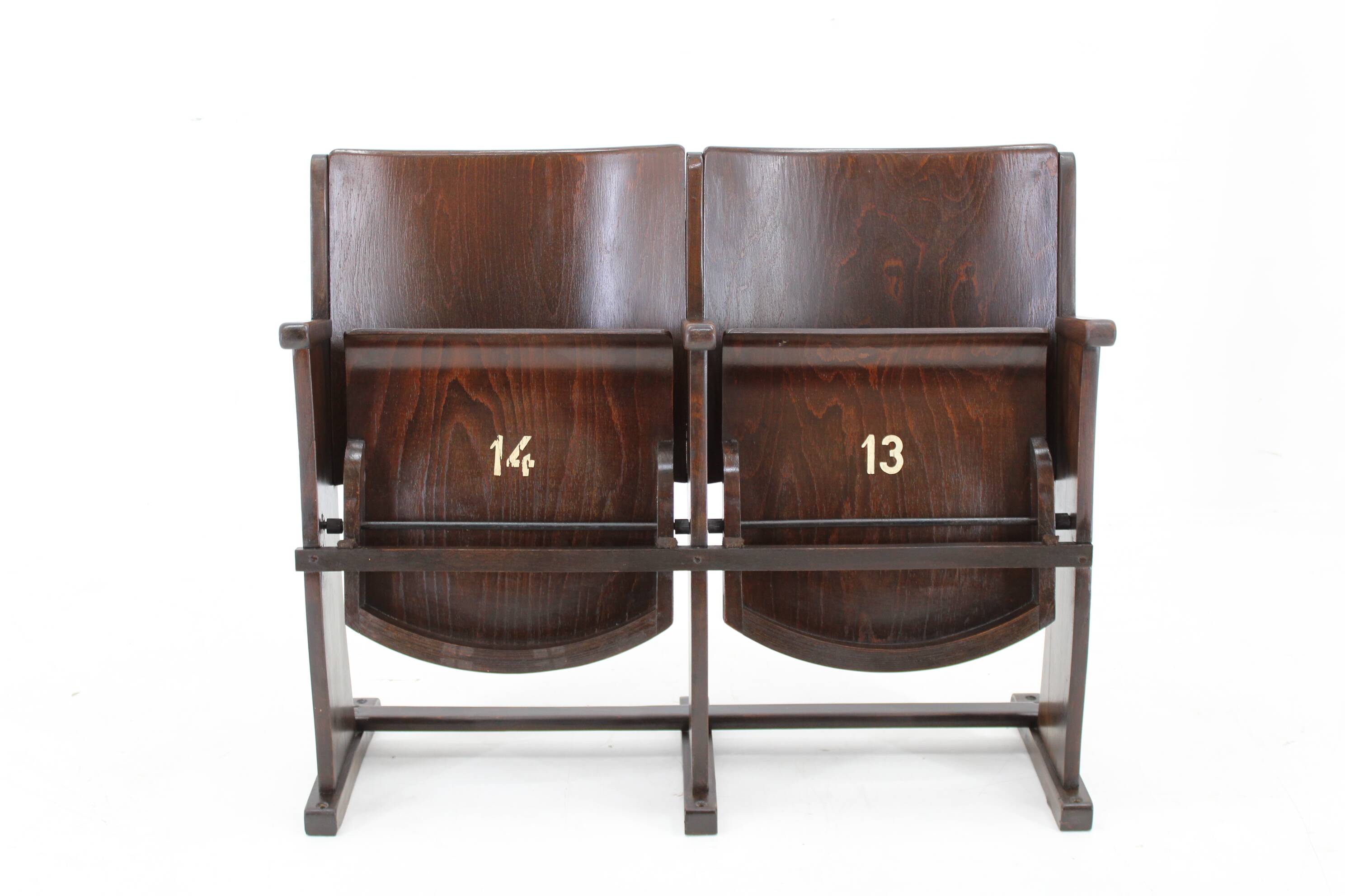 1970 two seater cinema bench by ton, czechoslovakia