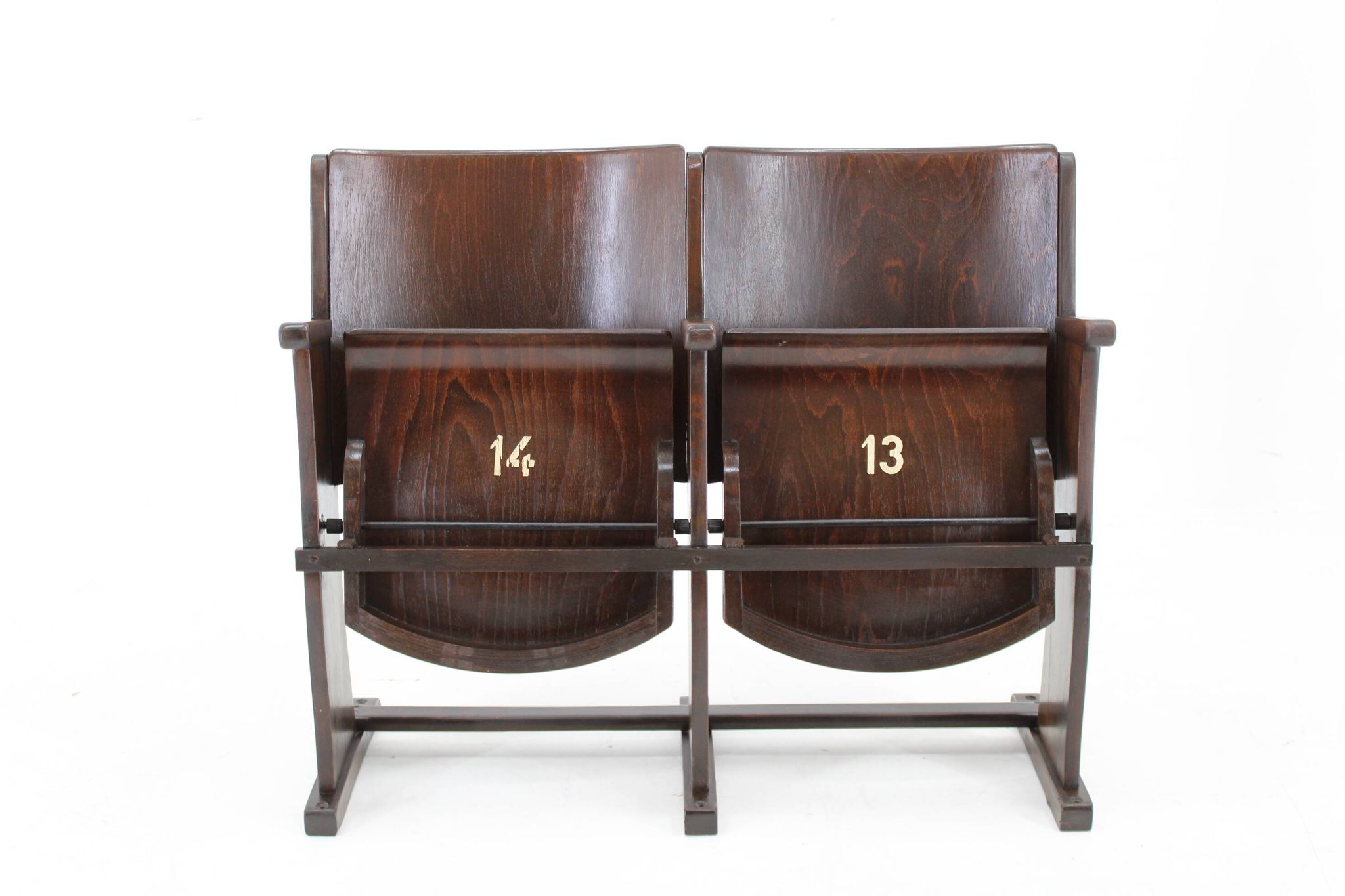 1970 two seater cinema bench by ton, czechoslovakia