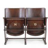 1970 two seater cinema bench by ton, czechoslovakia