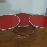 Chrome coffee table 3 swivel trays