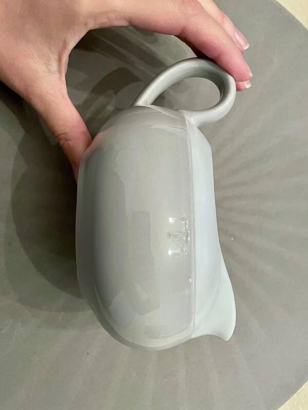 Grey earthenware cream pot