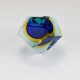 Faceted diamond caviar bowl Mandruzzato Sommerso, Murano glass, Italy, 1960s