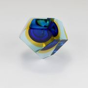 Faceted diamond caviar bowl Mandruzzato Sommerso, Murano glass, Italy, 1960s