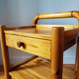 Paire de tables de chevet pin massif 1980