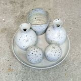 Speckled Stoneware Condiment Set