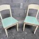 Paire de chaises en bois & formica vintage 1950