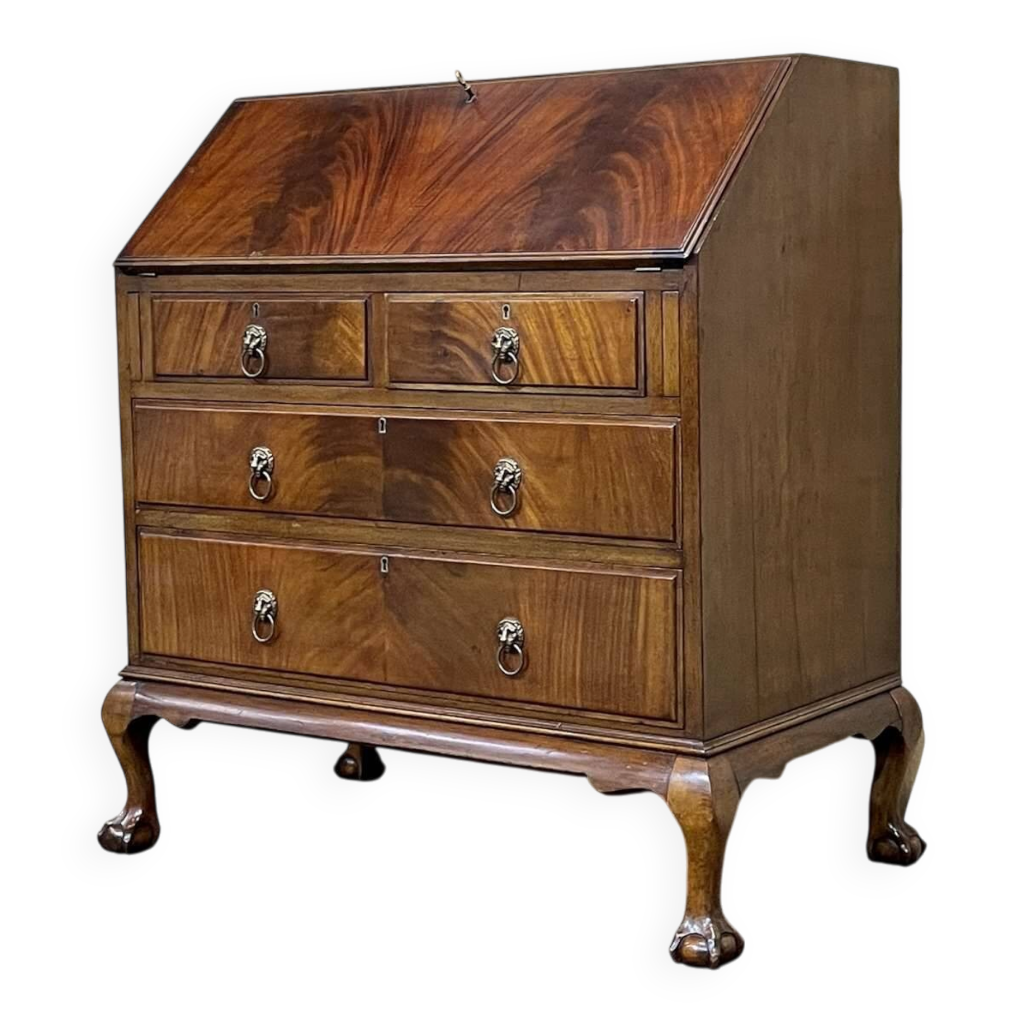 1930s mahogany donkey desk in English.