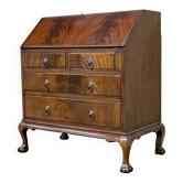 Bureau dos d'âne en anglais en acajou des années 1930