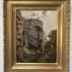 Charles Montlevault (1835-1897) Walkers along a cliff, Oil on canvas signed