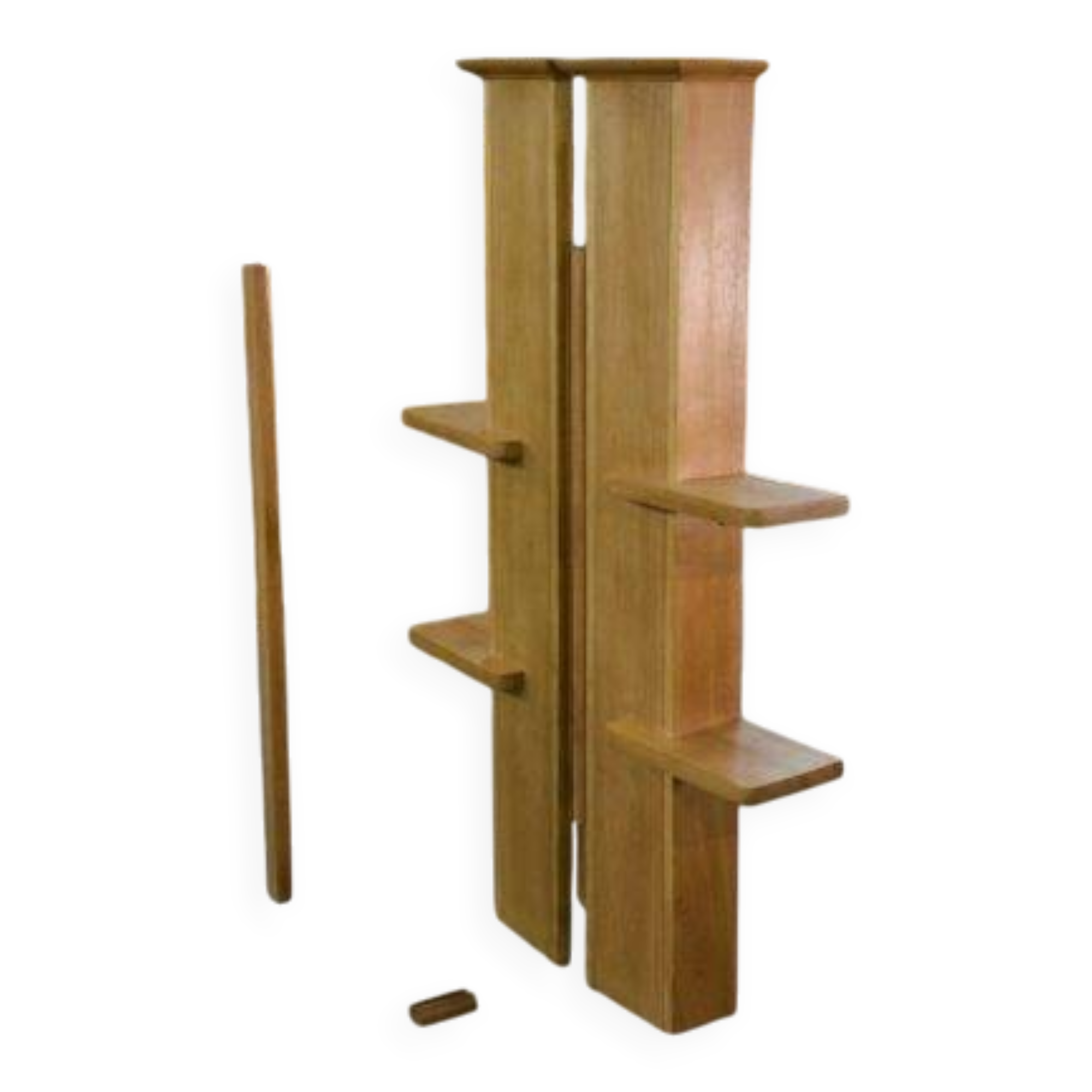 Wall shelf with adjustable mirror by Guillerme et Chambron for Votre Maison 1960's