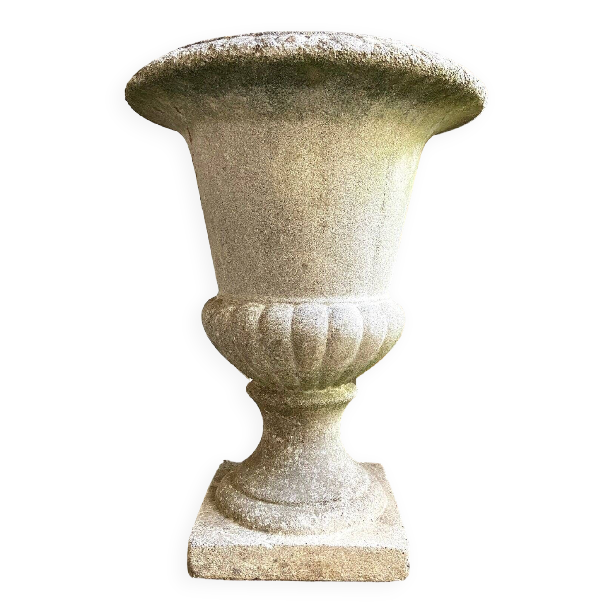 Medici pot in beige reconstituted stone