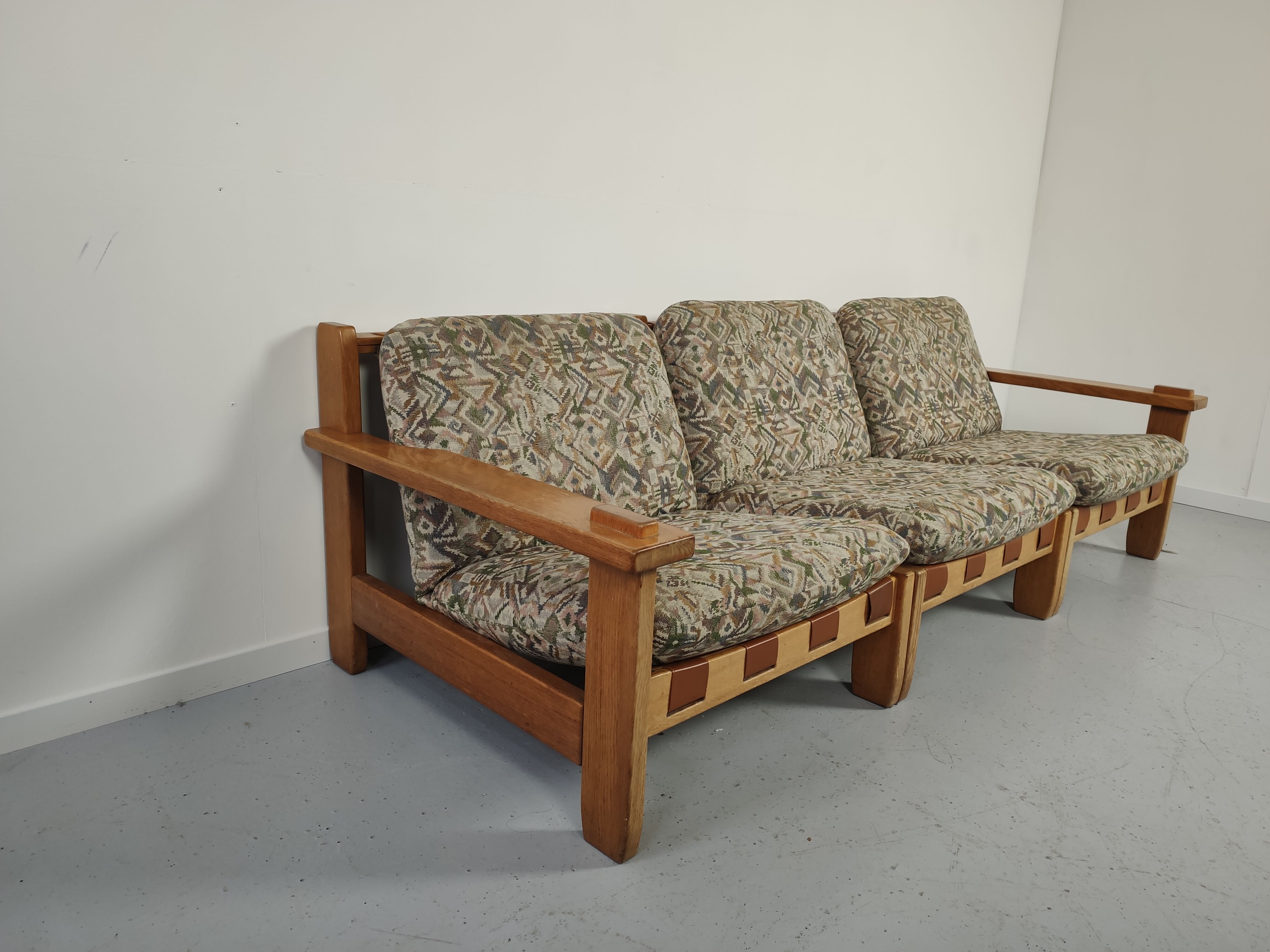 3-Seater vintage sofa modular Aztec motif