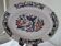 Large oval white ceramic platter, decorated with peacocks and vintage flowers
