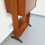 Vintage modular secretary shelf bookcase in teak from the 60s