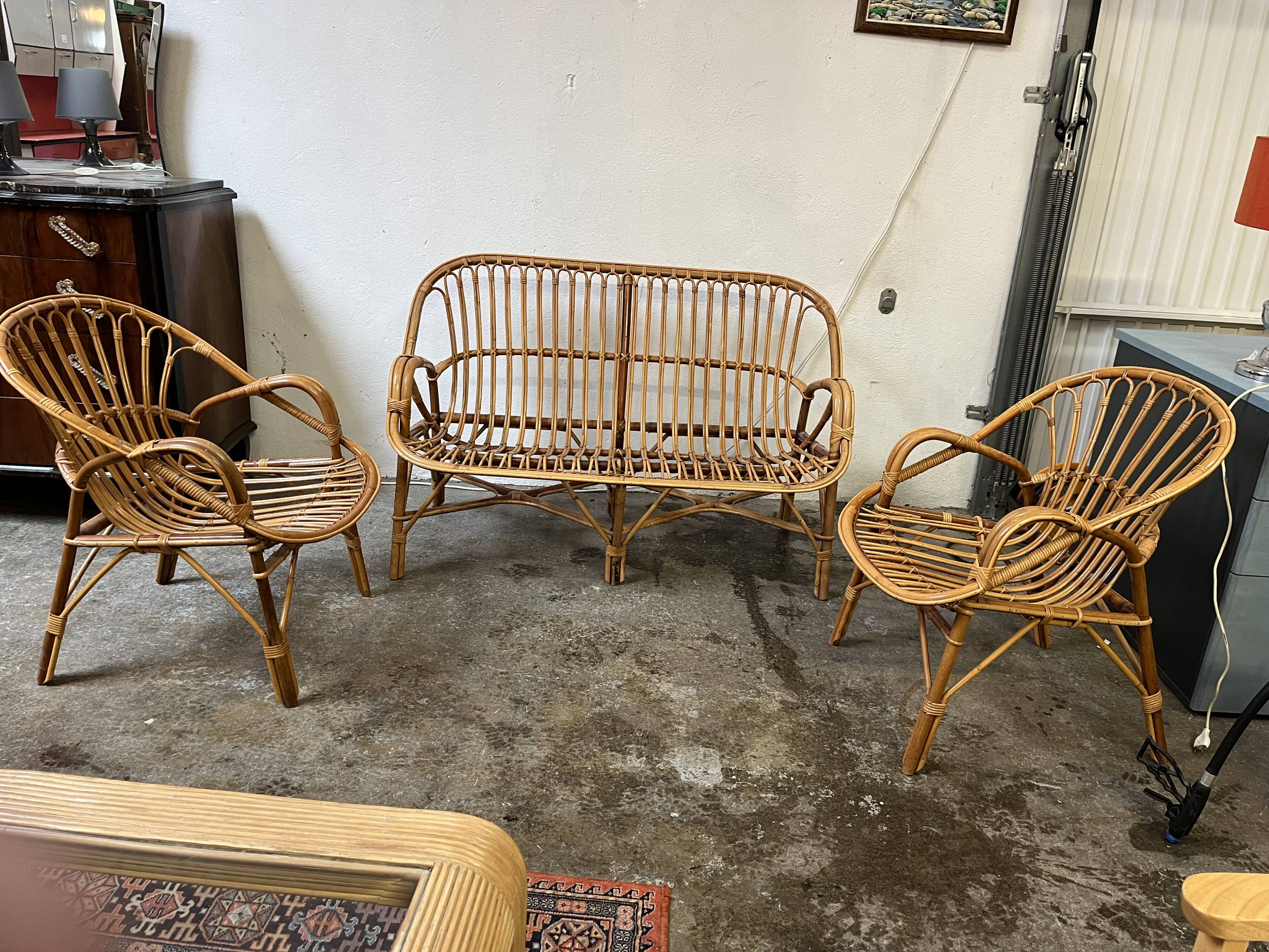 Salon Rotin Vintage Occasionnull