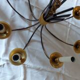 Lustre design 8 feux  métal en laiton doré