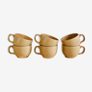 Set of six sandstone coffee cups