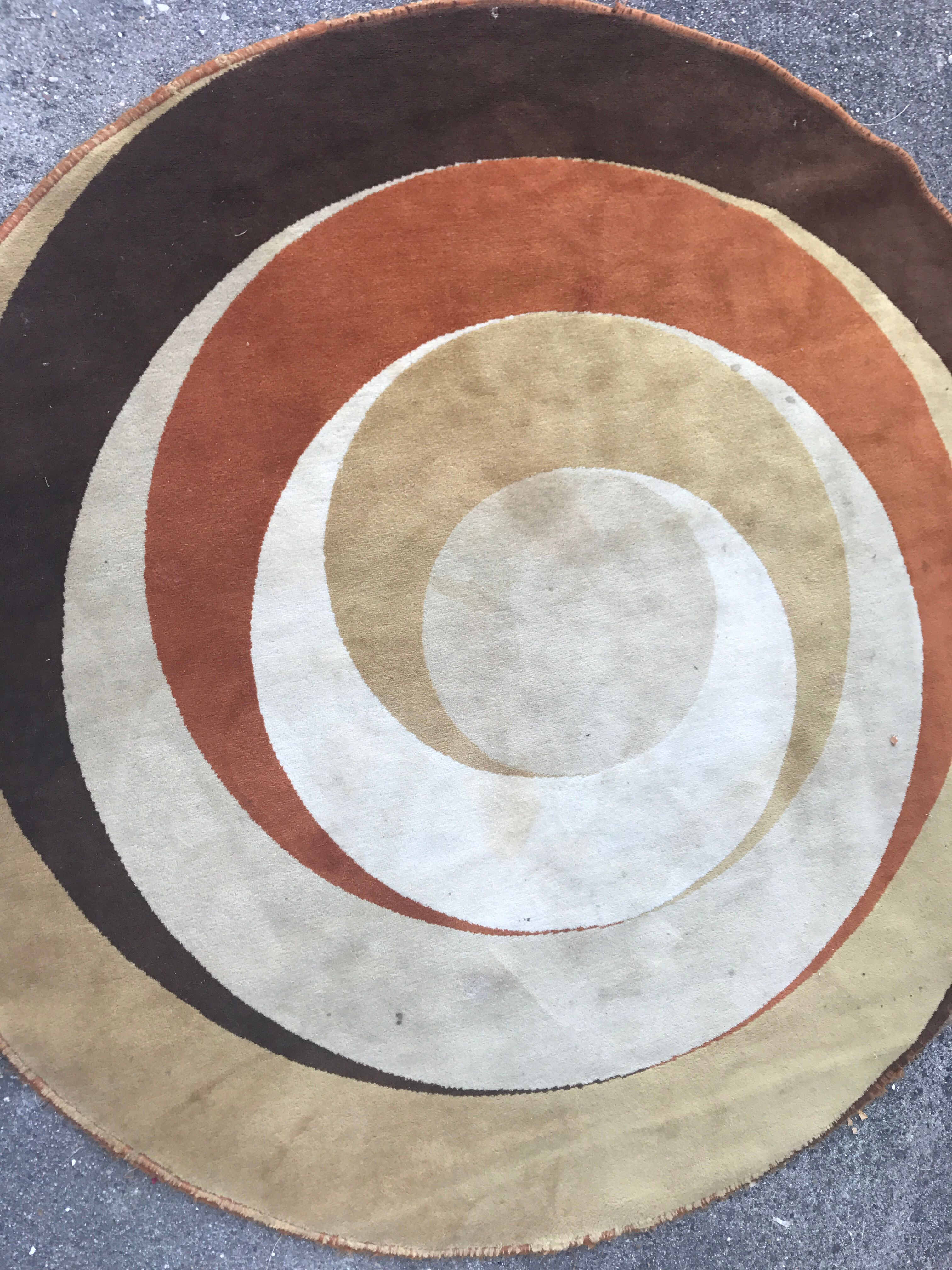 Carpet wool circular 1970 - 200x200 cm