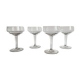 4 champagne glasses blown glass 1930
