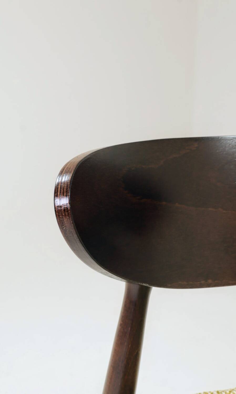 Set of 6 Dining Chairs, Light Beech Wood, Green Pattern  Fabric